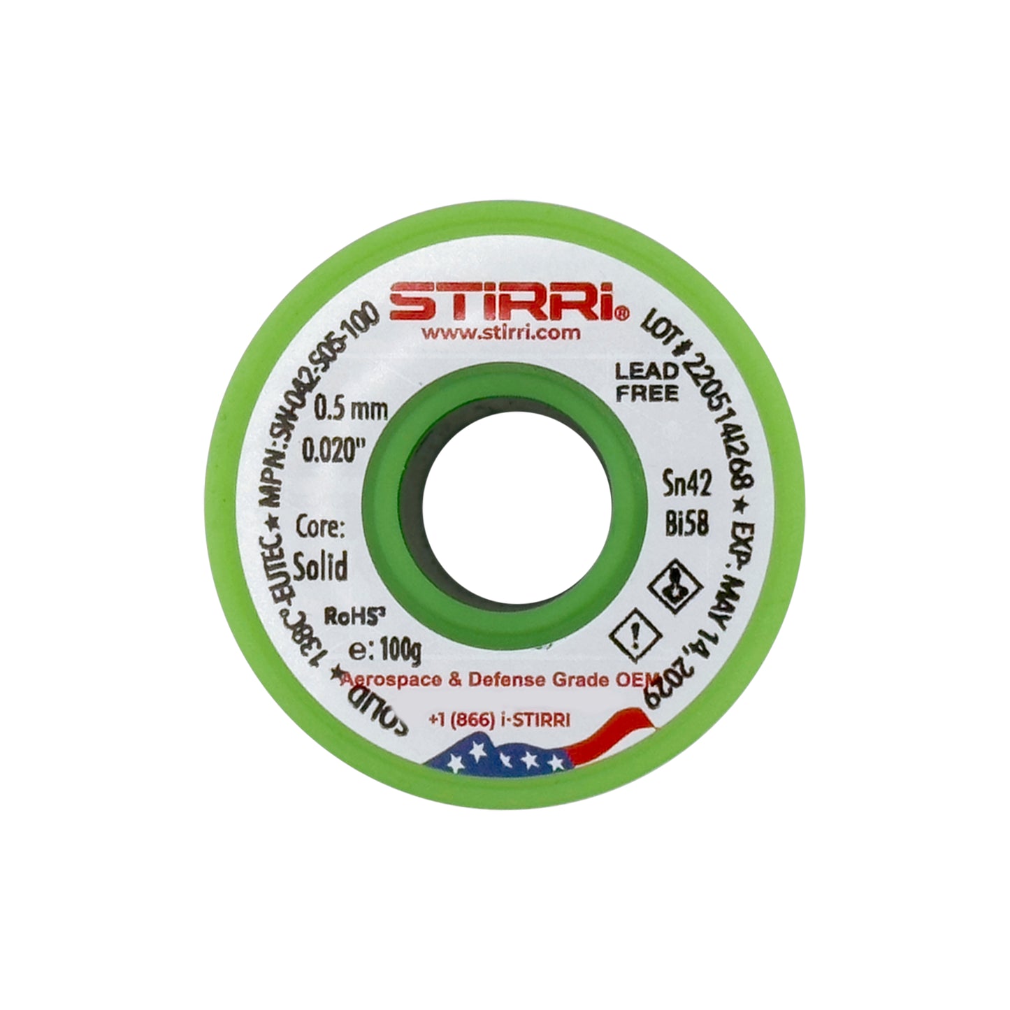 LT-042 - Sn42Pb58 low-temperature lead-free solder wire - 100g spool