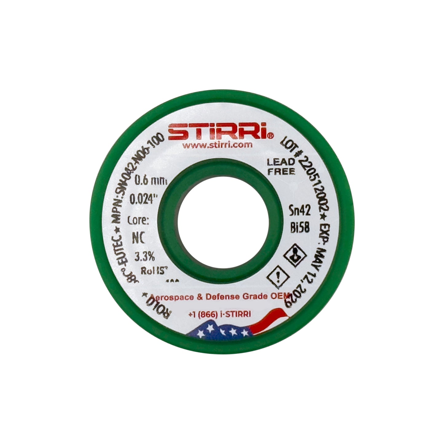 LT-042 - Sn42Pb58 low-temperature lead-free solder wire - 100g spool