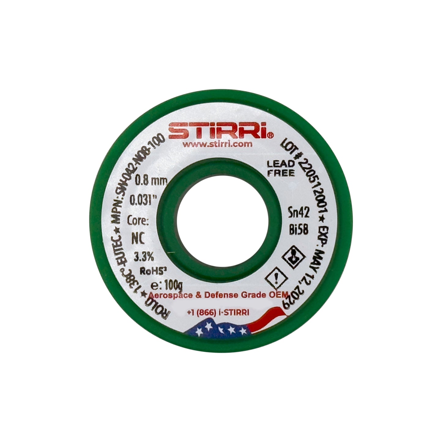 LT-042 - Sn42Pb58 low-temperature lead-free solder wire - 100g spool