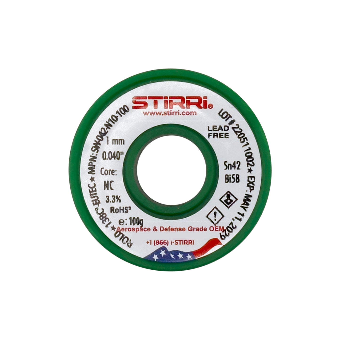 LT-042 - Sn42Pb58 low-temperature lead-free solder wire - 100g spool