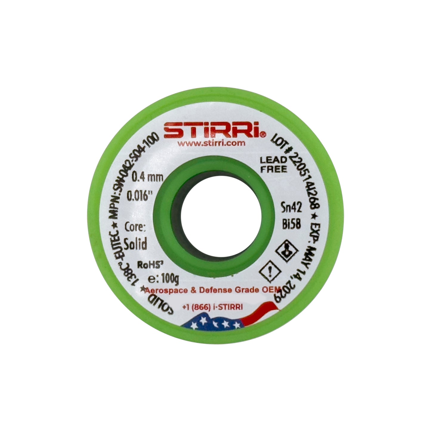 LT-042 - Sn42Pb58 low-temperature lead-free solder wire - 100g spool