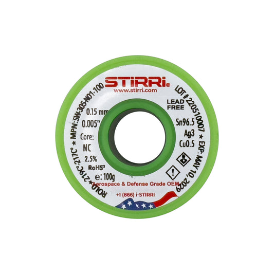 LF-305 - Sn96.5Ag3.0Cu0.5 lead-free solder wire NC-core ROL0 - 100g spool