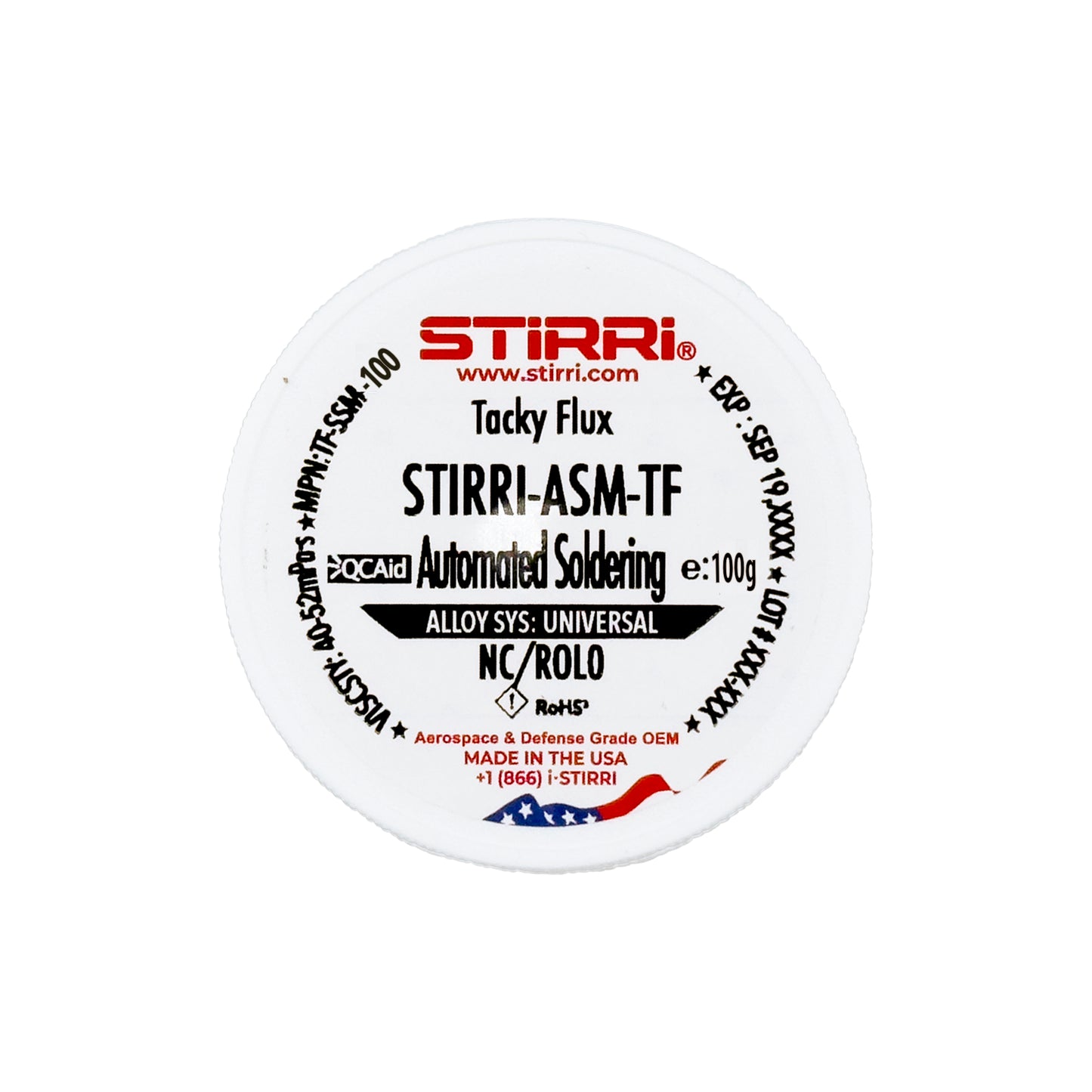 ASM-TF universal no-clean tacky soldering flux for automated assembly (ROL0)